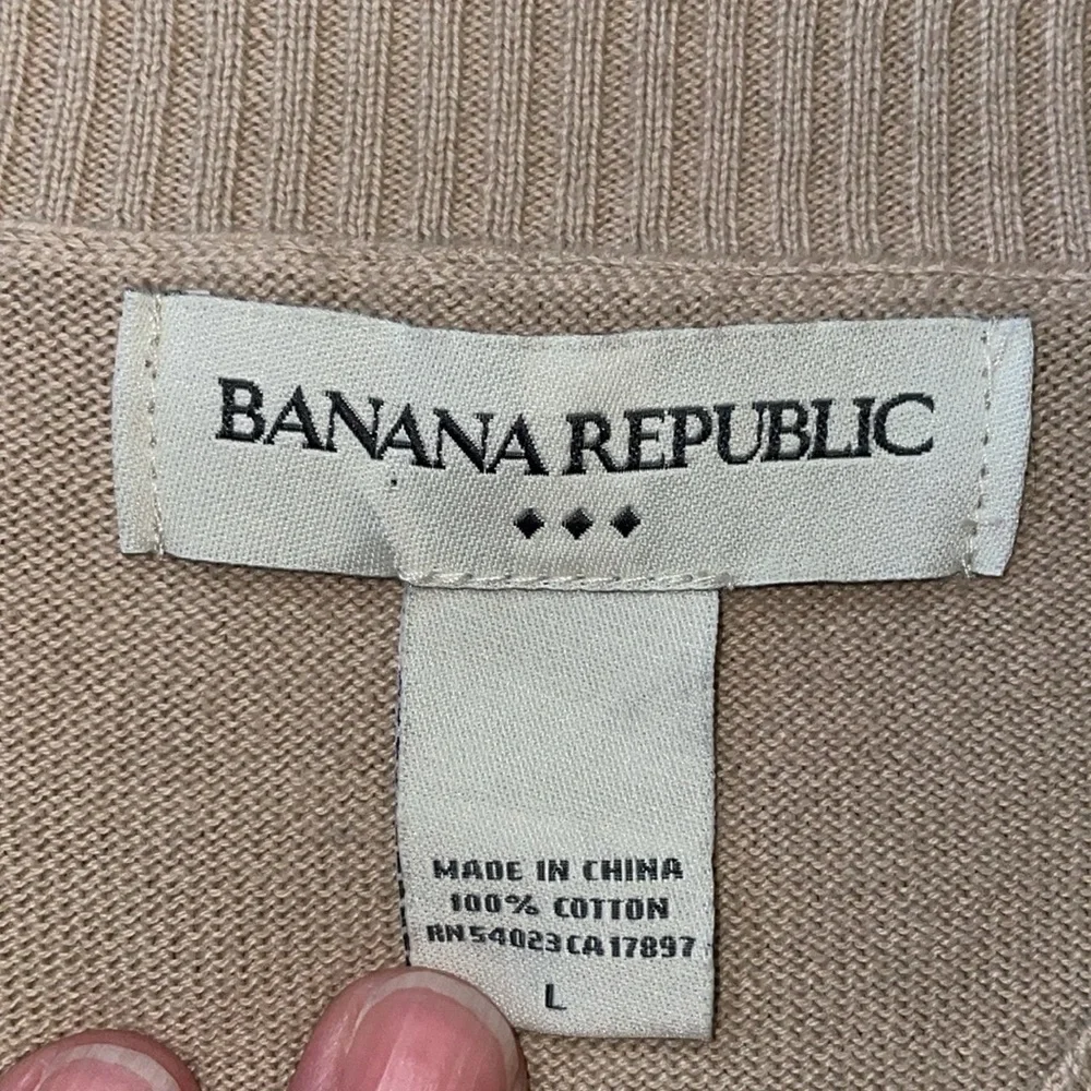 Banana‎ Republic Argyle 100% Cotton V Neck Cardigan.  Vintage.  Size Large.
